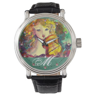 Reloj De Pulsera Chica VIOLINISTA, VIOLÍN Y CAT MONOGRAM