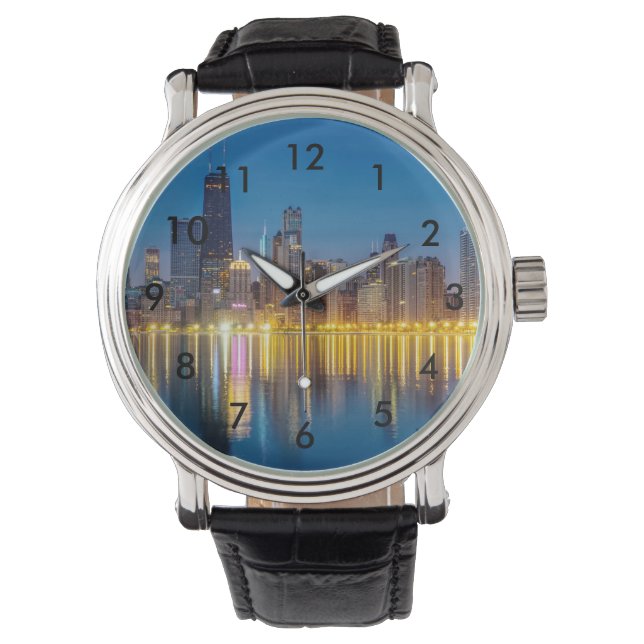 Reloj De Pulsera Chicago Dawn Cityscape (Anverso)