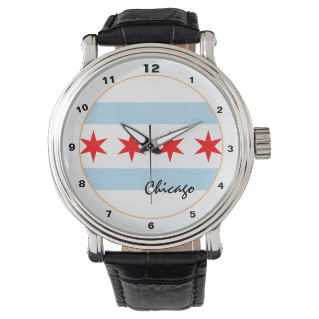 Reloj De Pulsera Chicago Flag watch, Estados Unidos moda/diseño de  (Anverso)