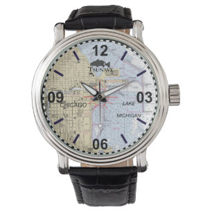 Reloj De Pulsera Chicago Nautical Chart Watch