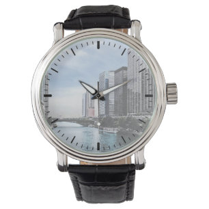 Reloj De Pulsera Chicago - Vista Desde El Puente De La Avenida Mich
