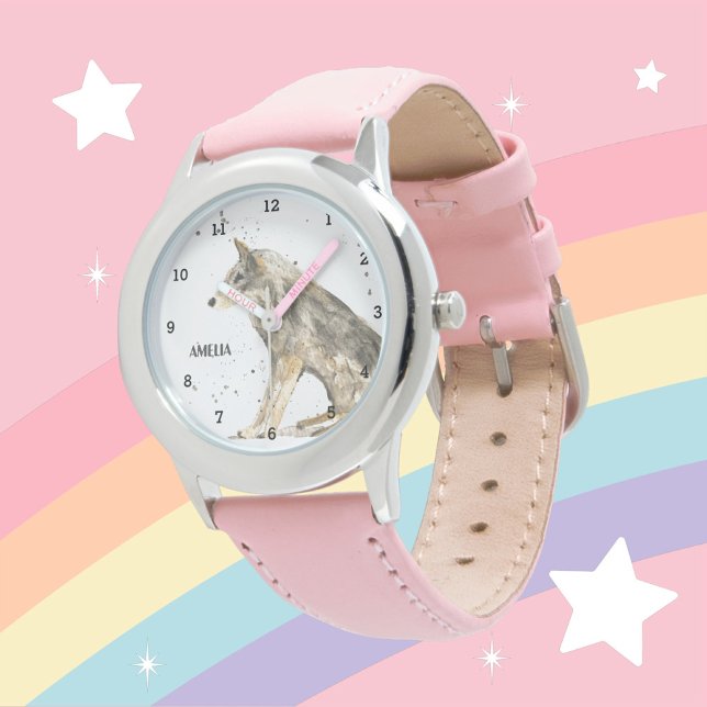 Reloj De Pulsera Chicas aburridos lobo Animal Kids Wildlife Woodlan (Subido por el creador)