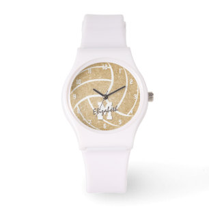 Reloj De Pulsera chicas accesorios deportivos de voleibol de oro