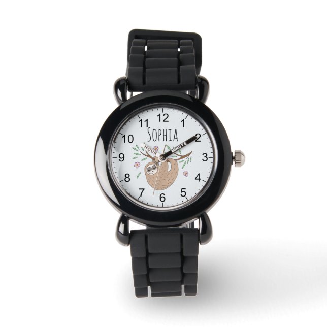 Reloj De Pulsera Chicas acribillan la frase dormido animal y nombra (Anverso)
