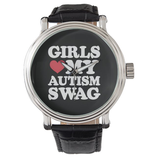 Reloj De Pulsera Chicas aman mi autismo swag divertida conciencia (Anverso)