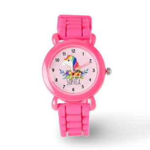 Reloj De Pulsera Chicas cortan el arcoiris mágico Unicornio y nombr