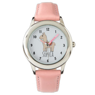 Reloj De Pulsera Chicas cortan Personalizado de Llama Arcoiris y no
