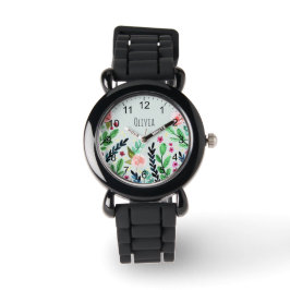 Reloj De Pulsera Chicas Cute las flores de agua botánica niños