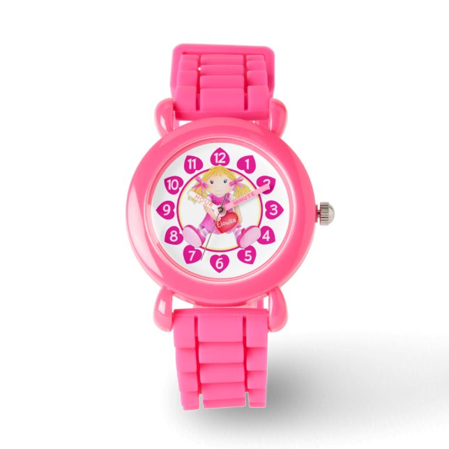 Reloj De Pulsera Chicas de arte de la acuarela de dolly rag (Anverso)