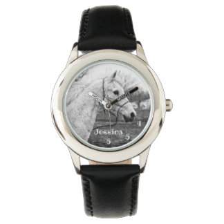 Reloj De Pulsera Chicas de caballos blancos y negros