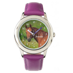 Reloj De Pulsera Chicas de caballos marrones