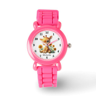 Reloj De Pulsera Chicas de corte giraffe añadir nombre