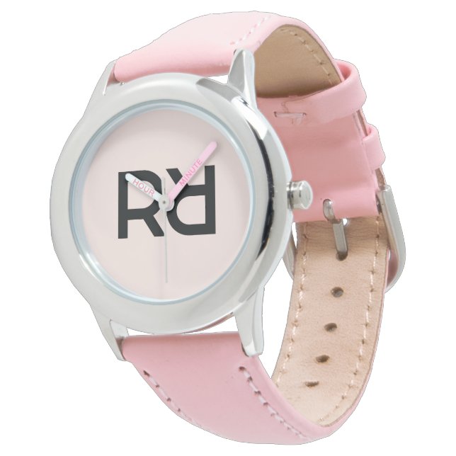 Reloj De Pulsera Chicas de escritura estilizados rosados modernos M (Angular)