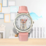 Reloj De Pulsera Chicas de la zorra pequeña Animales de vida silves<br><div class="desc">Cute,  chicas,  zorro floral,  bosques,  vida silvestre,  vigilancia de acuarela de animales silvestres. Girly,  perfecto para los niños. Personalízalo con el nombre de su hijo.</div>