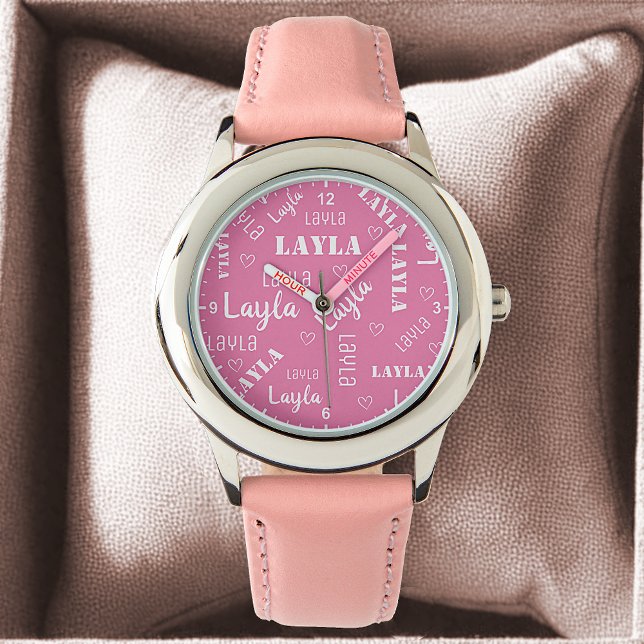 Reloj De Pulsera Chicas de nombres personalizados de arte de palabr (Subido por el creador)