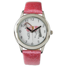 Chicas de Personalizable de Caballo Rosado observa