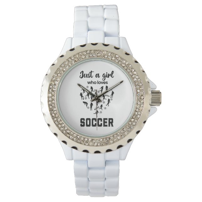 Reloj De Pulsera Chicas de Silhouette jugando al fútbol (Anverso)