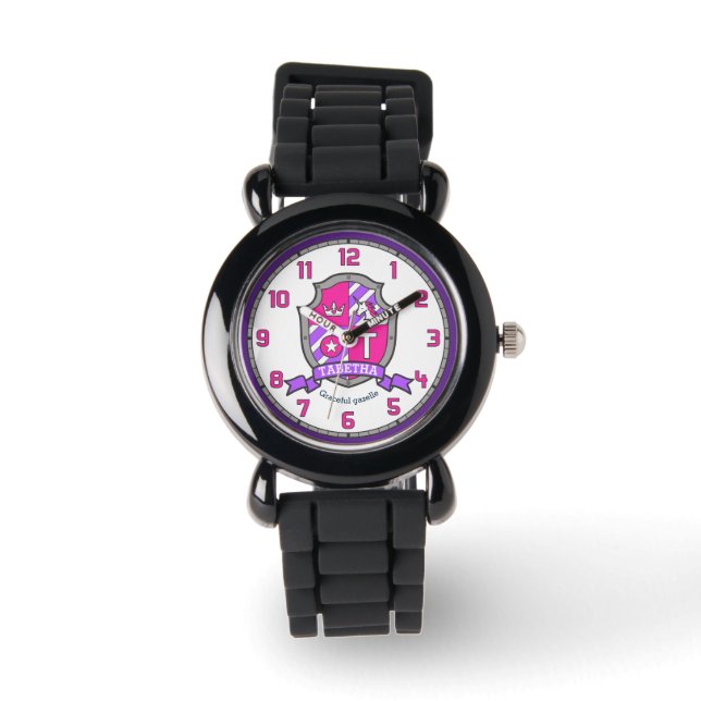 Reloj De Pulsera Chicas de Tabetha llaman carta que significa rosa  (Anverso)