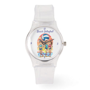 Reloj De Pulsera Chicas de Voleibol de Playa Thunder_Cove