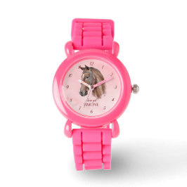 Reloj De Pulsera Chicas del pony de retrato de caballo vigilan a lo