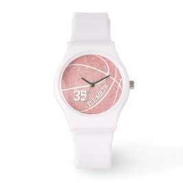 Reloj De Pulsera chicas deportivos rosados de baloncesto personaliz