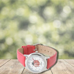 Reloj De Pulsera Chicas divertidos rojos Ladybug Kids<br><div class="desc">Moderno reloj de chica con una insinuación roja en acuarela. Es muy fácil de personalizar,  con sus datos personales.</div>