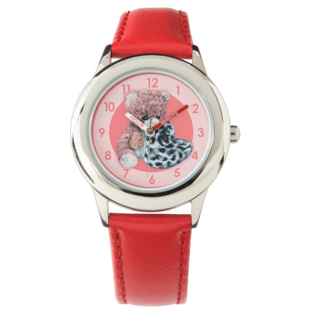 Reloj De Pulsera Chicas divertidos vigilan la muñeca de peluche (Anverso)