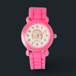Reloj De Pulsera Chicas Guay y el arcoiris rosa suave<br><div class="desc">Este lindo reloj de niños cuenta con un personalizado rosado de arco iris y puede ser personalizado con el nombre de sus chicas. Con números claros y fácilmente legibles, este 'primer' reloj es genial para niños o niños recién empezando a aprender el tiempo. ¡El regalo perfecto para tu pequeño con...</div>