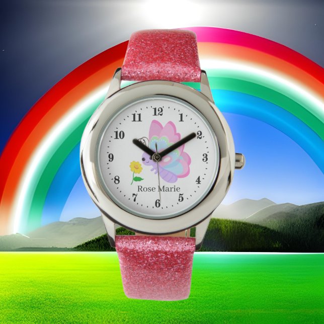 Reloj De Pulsera chicas lindos amantes de la mariposa añaden nombre (Subido por el creador)