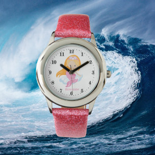 Reloj De Pulsera chicas lindos amantes de la sirena añaden nombre 