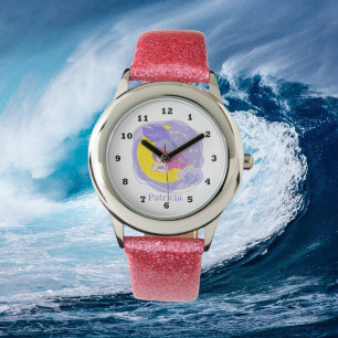 Reloj De Pulsera chicas lindos amantes de la sirena añaden nombre
