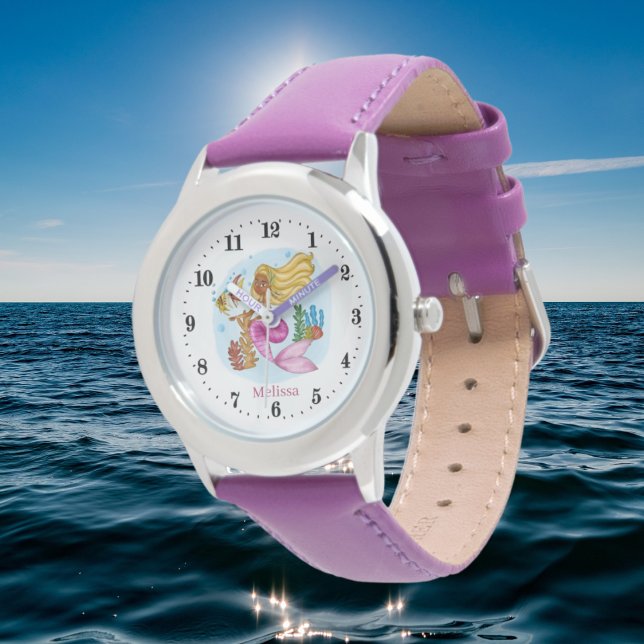 Reloj De Pulsera chicas lindos amantes de la sirena añaden nombre W (Subido por el creador)
