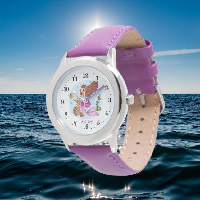 Reloj De Pulsera chicas lindos amantes de la sirena añaden nombre W (Subido por el creador)