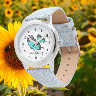 Reloj De Pulsera chicas lindos amantes de las mariposas agregar nom