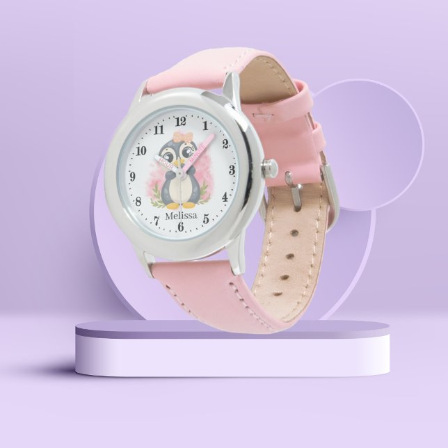Reloj De Pulsera chicas lindos amantes del pingüino añaden nombre (Subido por el creador)