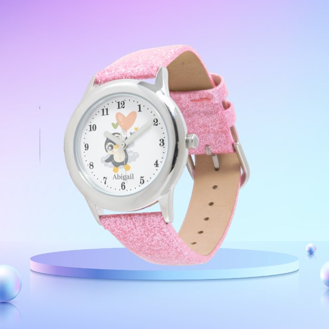Reloj De Pulsera chicas lindos amantes del pingüino añaden nombre (Subido por el creador)