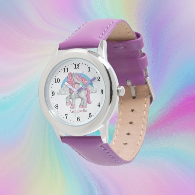 Reloj De Pulsera chicas lindos fantasía unicorn agregar nombre (Subido por el creador)