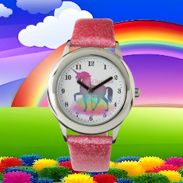 Reloj De Pulsera chicas lindos fantasía unicornio agregar nombre Wa