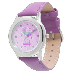 Reloj De Pulsera Chicas mágicos unicornios morados personalizados