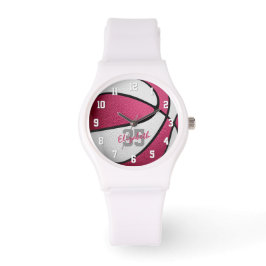 Reloj De Pulsera chicas nombran jersey número baloncesto blanco ros