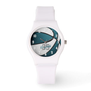 Reloj De Pulsera chicas nombran jersey número baloncesto blanco ver