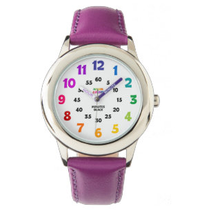 Reloj De Pulsera Chicas Número negrita Morado Aprender a contar Tim