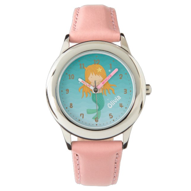 Reloj De Pulsera Chicas personalizados de Chica de sirenas (Anverso)