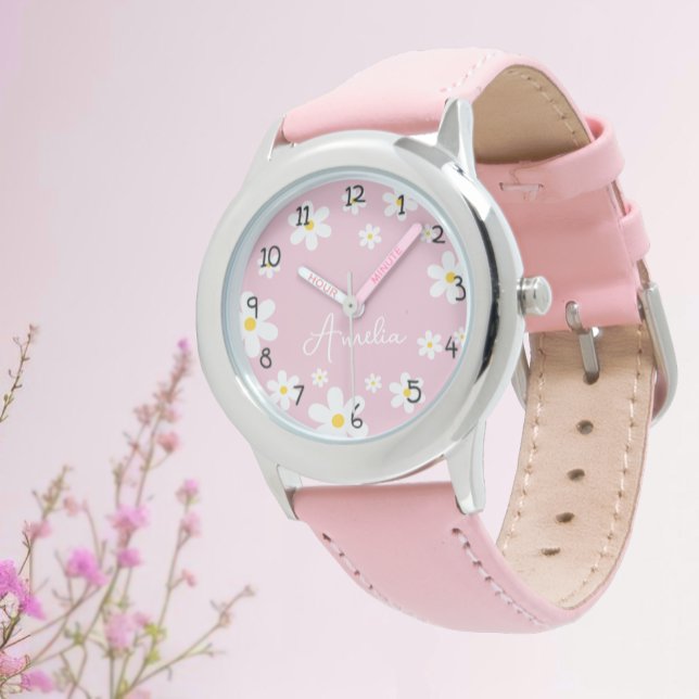 Reloj De Pulsera Chicas personalizados Nombre Niños de Daisy Rosado (Subido por el creador)