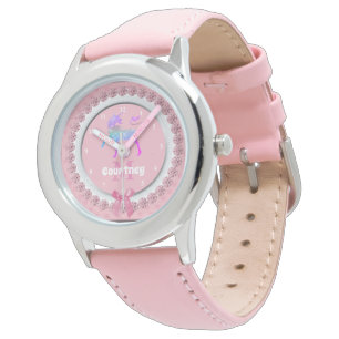 Reloj De Pulsera Chicas personalizados rosa caprichoso del