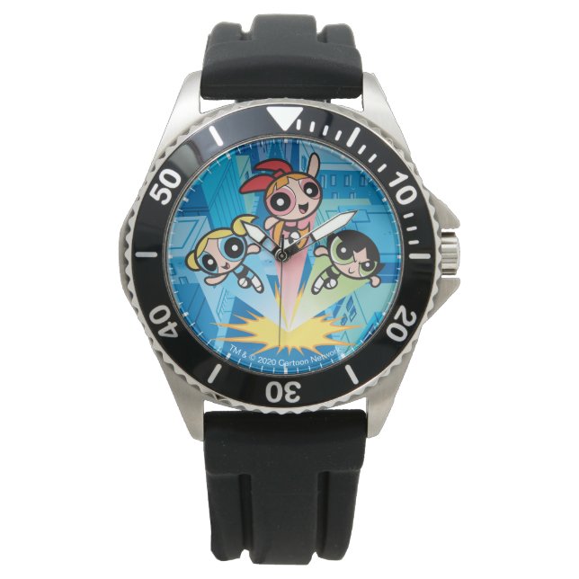 Reloj De Pulsera Chicas Powerpuff Lanzan Al Aire (Anverso)