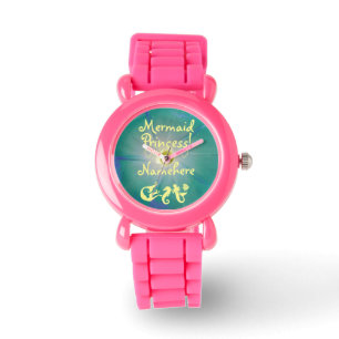Reloj De Pulsera Chicas Purpurina Mermaid Princesa! ¡AÑADIR SU NOMB