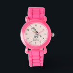Reloj De Pulsera Chicas se burlan de los niños de cebra de azari ro<br><div class="desc">Este lindo y caprichoso reloj de niños de color rosa presenta un hermoso ilustracion de cebra,  y un lugar donde agregar el nombre de su chica en un divertido y minimalista tipo de letra. El accesorio perfecto para cualquier amante de los animales,  perfecto para un niño pequeño primero.</div>