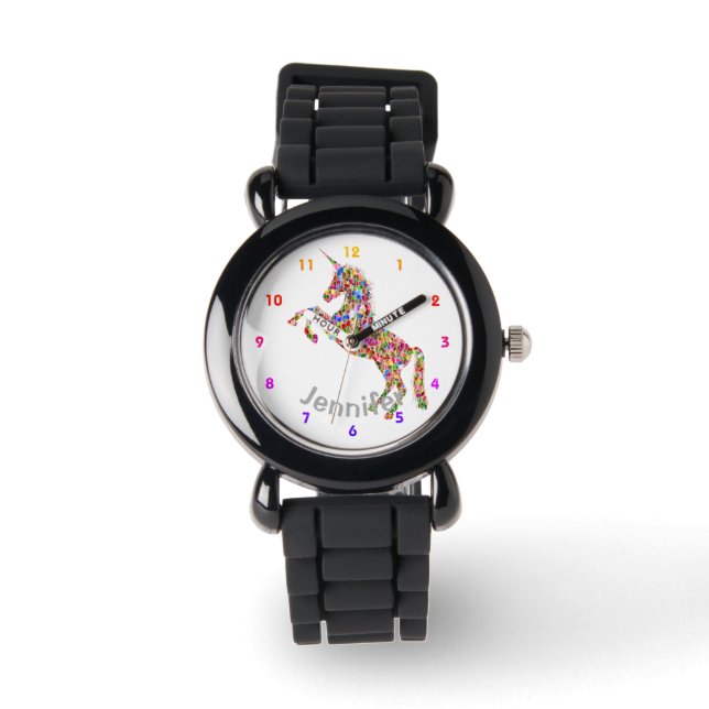 Reloj De Pulsera Chicas UNICORN personalizados mirar SILVER - añadi (Anverso)