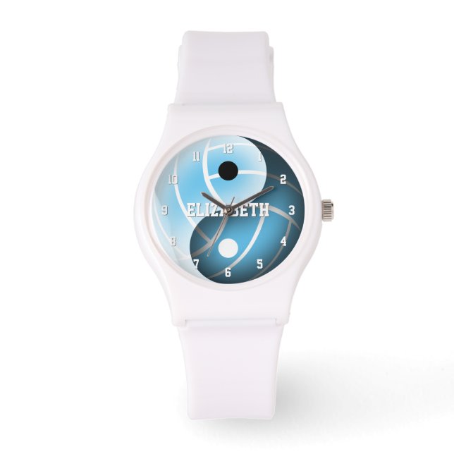 Reloj De Pulsera chicas yin yang deportes azul o CUALQUIER voleibol (Anverso)